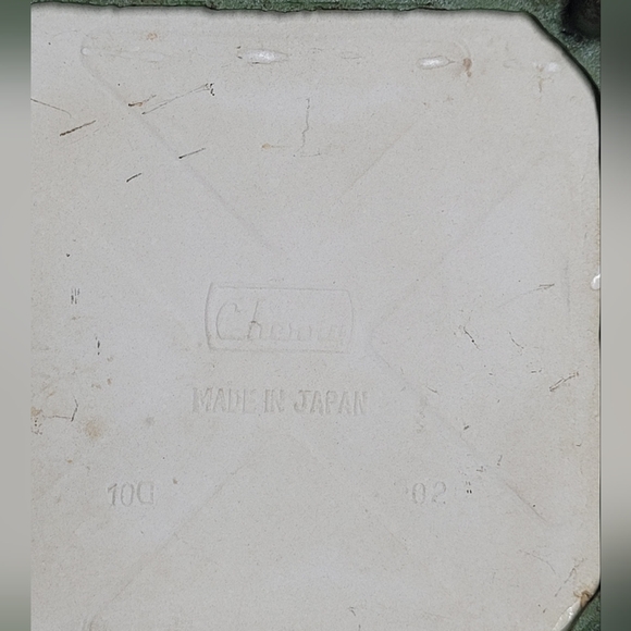 Vintage 70's Green Mushroom Trivet Pair, Ceramic, Cast Iron, Retro - Picture 4 of 9